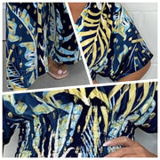 Natalia™ - Tropical Leaf Print Jumpsuit